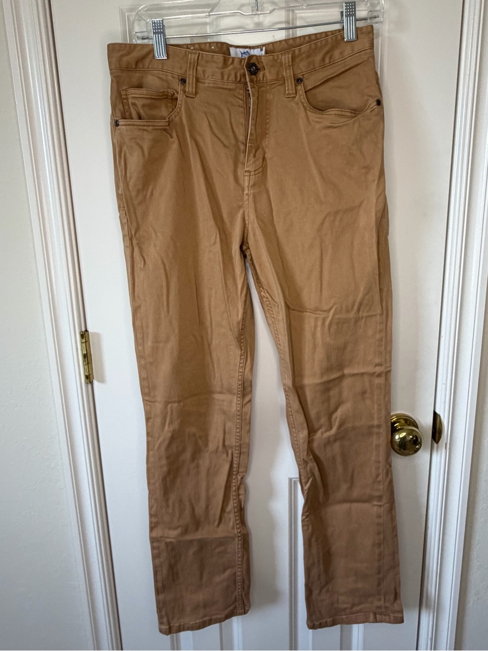 Southern Tide Men's Sullivan Straight Jeans in Tan size 30x30